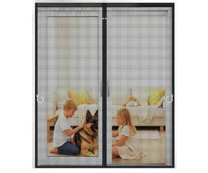 lot 58585 image: Magnetic Screen Door Mesh, Full Strip Magnets, Heavy Duty Fiberglass Mesh, Door Screen Magnetic Closure for Single Door Size 186x207cm - Retail $40