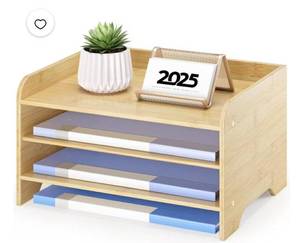 lot 58596 image: Organizer Document Holder for Home Office Supplies, Office Desk Accessories & Workspace (Nature) - Retail $50
