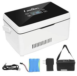 lot 58597 image: Electric Insulin Cooler Travel Case Box, Insulin Fridge Portable Insulin Refrigerator, Diabetic Travel Case, TSA Approved Battery Powered, 32-64 Temperature Control LCD Display. - Retail $95