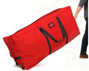 lot 58598 image: Santas Bags EZ Roller Tree Storage Bag for 6-9ft Trees, 5.5ftx30inx12in - Retail $10