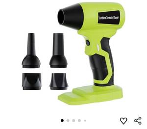 lot 58612 image: Cordless Dust Blower Compatible with Ryobi One 18V Battery, Handhled Leaf Blower Electric Compressed Air Duster Turbo Jet Fan with Nozzles for Blowing Leaves and Dust(Battery Not Included) - Retail $42