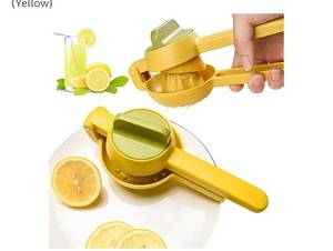 lot 58616 image: Lemon Squeezer Citrus Juicer, Manual Juicer Citrus Rotary Squeezer for Max Extraction, Hand Juicer Kitchen Tool (Yellow) - Retail $10
