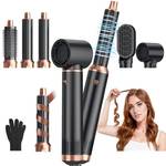 5 in 1 Blow Dryer Brush, Upgrade Hair Dryer Brush Air Curler Air Curling Wrap Styler, Detachable Hot Air Brush Negative Ion Curling Brush Iron, Hair Styling Tools for Drying Curling Straightening - Retail: $56
