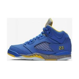 lot 24769 image: Nike Big Kids Air Jordan Retro 5 Laney JSP Basketball Shoes, Blue - 5.5Y