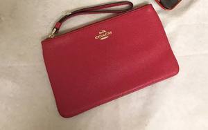 lot 24827 image: Coach F57465 Wristlet Clutch Leather Large - Red