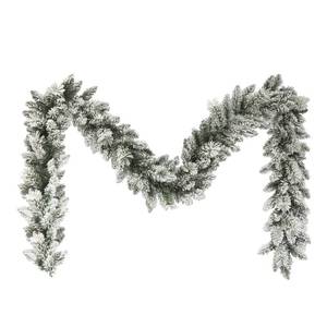 lot 20217 image: Puleo International 9 Flocked Spruce Garland with 160 Tips