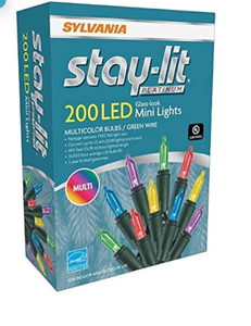 lot 21115 image: SYLVANIA Staylit Multicolored Glass-Look LED Lights, 200 ct. (5) - Retail $0