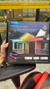 lot 21119 image: Govee Outdoor LED Strip Lights, 98.4ft Smart Outdoor Lights Work with Alexa and Google Assistant, App Control, IP65 Waterproof, RGBIC Lights for Patio, Eave, Party Decorations - Retail $0