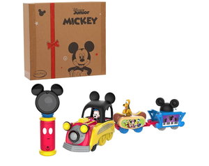 lot 21140 image: Disney Junior Mickey Mouse Funhouse Light the Way Train, Musical Toy Train Set with Controller, Preschool - Retail $0