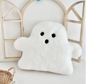 lot 21147 image: MOJUN Halloween Ghost Throw Pillows, Cute Soft Ghost Shaped Throw Pillow Halloween Decorative Spooky Pillows Cushion for Home Sofa Bed Couch Party Home Decorations (White, 7x9) - Retail $0