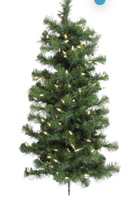 lot 21148 image: Vickerman 3 Douglas Fir Artificial Christmas Wall Tree, Warm White Dura-lit LED Lights - Faux Fir Christmas Tree - Seasonal Indoor Home Wall Decor - Retail $0