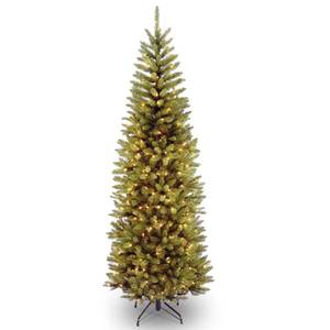 lot 21164 image: National Tree Company 6.5 ft Pre-Lit Downswept Douglas Fir Artificial Christmas Tree, 650 Clear Lights, 1,227 Tips, Includes Stand, Green
