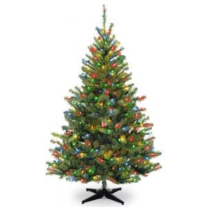 lot 21171 image: National Tree Company 6 ft Pre-Lit Kincaid Spruce Artificial Christmas Tree, 400 Multicolor Lights, 700 Tips, Includes Stand, Green