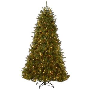 lot 60198 image: National Tree Company 6.5 ft Pre-Lit Dunhill Fir Artificial Christmas Tree, 650 Warm White LED Lights, 1,838 Tips, Includes Stand, Green