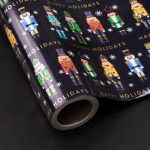 lot 60202 image: WRAPAHOLIC 30 Inch Reversible Nutcracker Christmas Wrapping Paper - 30 Inch x 33 Feet - Foil Black Nutcracker Wrapping Paper for Christmas Holiday, Party Celebration