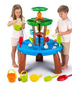 lot 540 image: VROGTIK Toddler Water Table with Fishing Toys, Outdoor Water Play Table for Kids Ages 4-8, Kids Water and Sand Activity Sensory Playset, Summer Outdoor Toys - Retail $0