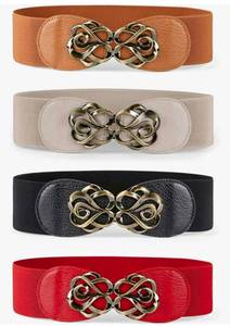 lot 545 image: JASGOOD Women Stretchy Belts for Dresses Vintage Elastic Wide Waist Belts 4 Pack 2.36 Wide - Retail $0