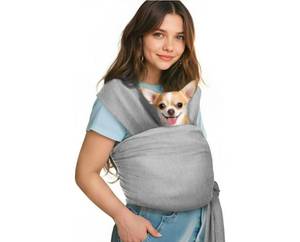 lot 548 image: Pawaboo Pet Sling Carrier for Small Dogs and Cats, Hands Free Dog Carriers Sling, Anti-Anxious Soft Cotton Front Facing Cat Carrier Papoose, Puppy Kitten Pouch Reduce Back Neck Pain, Gray - Retail $0