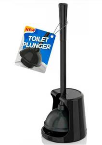 lot 557 image: Toilet Plunger with Holder, Plungers for Bathroom Heavy Duty for 5.3-inch Toilet Drain, Toilet Plunger and Holder Combo for Bathroom Cleaning (Style 1) - Retail $0