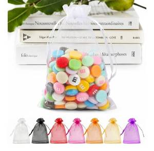 lot 558 image: 50 Pack Organza Bags 5 x 7 in White Small Mesh Gift Bags Bulk Drawstring for Wedding Party Favors, Little Goodie Bag for Candy Jewelry Soap Makeup, Treat Sachet Pouch for Baby Shower Graduation - Retail $0