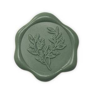 lot 577 image: UNIQOOO Wax Seal Stickers - Eucalyptus Wedding Invitation Envelope Seal Stickers, 50 Pcs Self- Adhesive Olive Green Stickers, Perfect for Invitation, Envelopes, Gift Wrapping, Christmas - Retail $14
