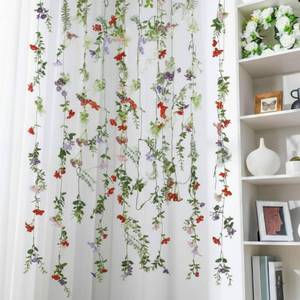 lot 616 image: Yunlly 4 Pcs 24 ft Wildflower Garland Pre Strung Artificial Hanging Flower Vine Backdrop Floating Faux Silk Floral Ceiling Garland Garden Party Decor for Wedding Bridal Wall Arch Birthday Baby Shower - Retail $20