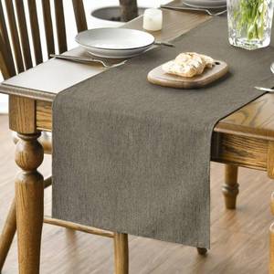 lot 632 image: Artoid Mode Coffee Brown Table Runner, Seasonal Fall Washable Kitchen Dining Table Decoration for Home Party Decor 13x72 Inch - Retail $10