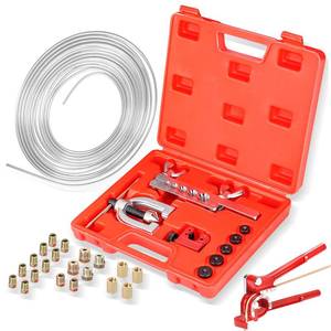 lot 636 image: 316 Complete Brake Line Kit, 25FT Stainless Steel Tubing, Flaring Tool, Bender & Fittings for Use in Hydraulic Brake Systems, Fuel Lines, and Transmission Systems