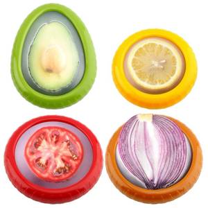 lot 643 image: MISSING YELLOW T-Raputa Avocado Saver and Tomato Holder - Set of 3 Reusable Storage Containers for Fridge - Ideal for Garlic, Onions, Lemons, and Potatoes - Retail $10