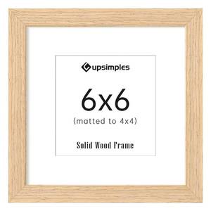 lot 644 image: upsimples 6x6 Picture Frame, Natural Solid Wooden Picture Frames, Display 4x4 with Mat or 6 x 6 Without Mat, Wall or Tabletop, 1 Pack, Natural - Retail $8
