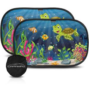 lot 660 image: CARAMAZ Car Window Shade for Baby with Certified UV-Protection 2 Pack - 20x12 - Retail $10