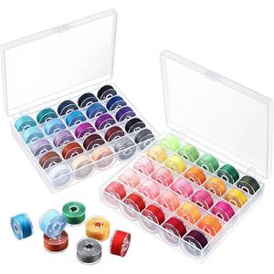 lot 688 image: Outus Assorted Colors 50 Pieces Prewound Thread Bobbins with Bobbins Box for Compatible with Brother Sewing Machine Emergency and Travel, DIY and Home - Retail $13