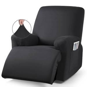 lot 689 image: TAOCOCO Recliner Chair Covers Stretch Recliner Covers for Recliner Chair, Polyester Reclining Chair Cover with Arms 3-Piece Soft, Durable and Skin-Friendly Furniture Protector (1 Seater, Black) - Retail $23