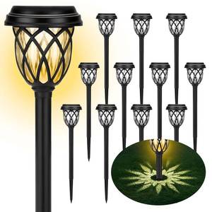 lot 691 image: ruhotili Solar Lights Outdoor 12 Pack Solar Garden Lights Waterproof IP65 Solar Landscape Lights Solar Pathway Lights for Patio, Yard, Driveway Decoration (Warm White - Retail $34
