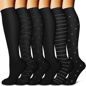 lot 694 image: BLUEENJOY Copper Compression Socks for Women & Men (6 pairs) - Best Support for Nurses, Running, Hiking, Recovery - Retail $20