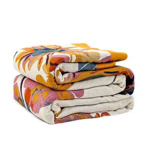 lot 703 image: LUTBM Boho Throw Blanket 100% Cotton Soft Bed Throw Twin Lightweight Summer Blanket Floral Bird & Butterfly Room Decor Breathable Bed Blankets,60x80 All Season Reversible Blankets for Couch Chair - Retail $35