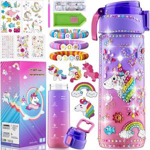 lot 714 image: BOOH Gifts for Girls 4-12, Decorate Your Own Water Bottle Kits for Girls, Unicorn Diamond Painting Toys & Friendship Bracelet Kit, Fun Arts Crafts for Kids Ages 4-6-8-10, Birthday Gifts Toys for Kids - Retail $13