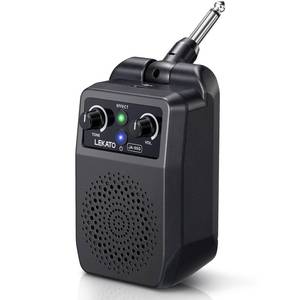lot 719 image: LEKATO Mini Electric Guitar Amp 5W, Portable Guitar Amp Bluetooth with Built-in 4 Effects, Clean Distortion Overdrive Reverb, Rechargeable Small Amplifier for Practice, Black (JA-05G) - Retail $30