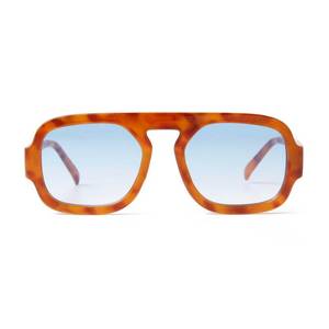 lot 722 image: ADE WU Trendy Aviator Square Sunglasses for Women Men,70s Vintage Fashion Flat Top Shades,Tortoise Frame Blue Gradient Lense - Retail $14