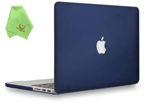 lot 727 image: UESWILL Matte Hard Case Compatible with MacBook Pro (Retina, 13-inch, Early 201520142013Late 2012), Model A1502 and A1425, NO CD ROM, NO Touch Bar  Microfibre Cleaning Cloth, Navy Blue - Retail $14