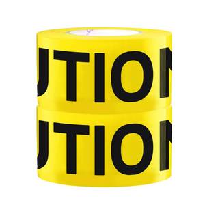lot 736 image: TopSoon Caution Barricade Tape Non-Adhesive Barrier Tape Construction Halloween Party Decoration (2Pack Yellow Caution,1000ft) - Retail $14