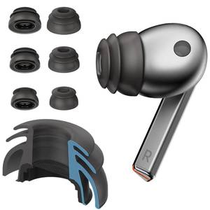 lot 737 image: Premium Multi-Flange Eartips for Galaxy Buds3 Pro (Black, Mixed(SML)) �� Always Fits, Never Slips - Retail $20