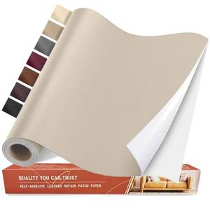lot 744 image: Yikda Self Adhesive Leather Repair Patch Kit, 31.4 in x 16 in Large Vinyl Leather Repair Tape for Furniture, Car Seat, Couch, Sofa, Chair Beige - Retail $12