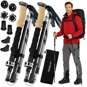 lot 746 image: TREKOLOGY Trek-Z Collapsible Hiking & Trekking Poles - Balance Support for Seniors, Women, and Men, 2pc Per Set - Retail $43