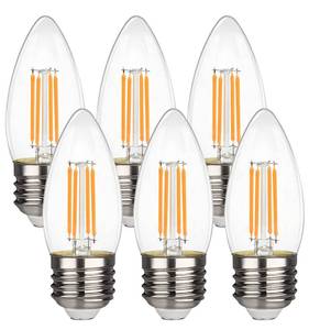 lot 750 image: YIMILITE B11 E26 LED Candelabra Bulbs 4.5W(40 Watt Equivalent) 2700K Warm White 450LM Dimmable LED Filament Chandelier Light Bulbs Clear Glass Candle Lamp for Ceiling Fan Home Decor 6 Pack - Retail $15