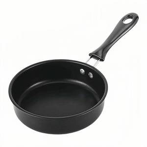 lot 759 image: FANBODTA 4.7inch Mini Non-Tick Egg Pan - 5-Layer Coating, Dishwasher Safe, GasInduction Compatible Small Frying Pan for Omelet, Pancake, Oven & Dishwasher Safe - Perfect for Camping & RV (Black) - Retail $6