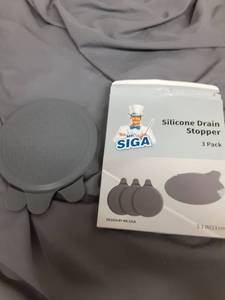 lot 764 image: Mr. Siga Silicone Drain Stopper 3 Pack 5.11 in - Retail $0
