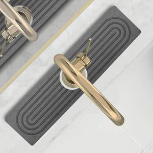 lot 773 image: Stone Faucet Mat For Kitchen Sink, 15.8 Inch Super Absorbent Splash Guard for Kitchen Sink Quick Dry Water Absorbing, Non-Slip Stone Tray for Kitchen Counter - Retail $10