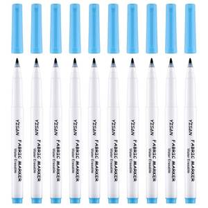 lot 774 image: YISAN 10 Pack Washable Fabric Markers,Erasable Blue Sewing Marking Pens for Quilting, Tailoring, Embroidery and Crafts,Water Soluble Fabric Marker Set,70597 - Retail $7