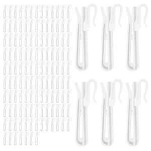 lot 793 image: 120 Pcs Adjustable Curtain Hooks Curtain Pleat Hooks Plastic Pinch Pleat Curtains Hook Clips Ratchet System Pinch Pleated Curtains Drapery Pin Hook, Not for Heavy Drapes - Retail $7